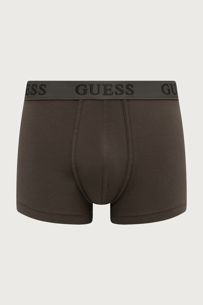 Bokserki dopasowane męskie bawełniane z elastanem JOE 3-pack Guess U6BG05.K5371 zielony