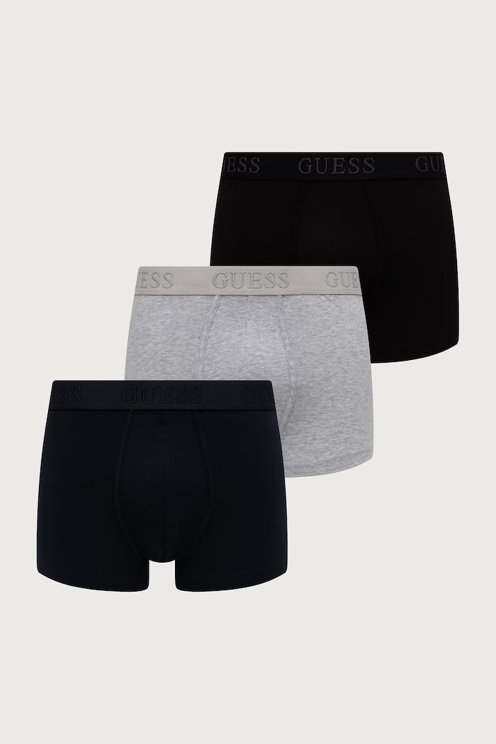 Guess Přiléhavé boxerky pánské bavlněné s elastanem JOE 3-pack černá U6BG05.K5371