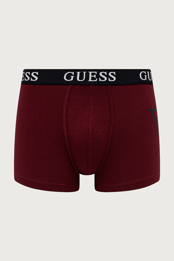 Guess Bokserki męskie z bawełną 3-pack U6BG03.K5365 bordowy AW26