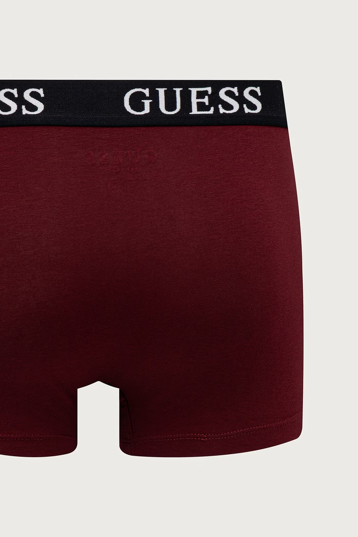 Bokserki męskie z bawełną 3-pack Guess bordowy U6BG03.K5365