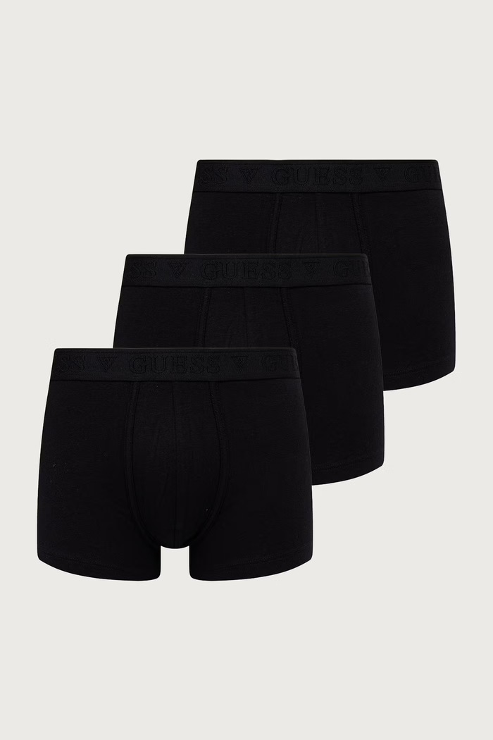 Guess Bokserki dopasowane męskie bawełniane z elastanem HERO 3-pack czarny U6BG02.K5357