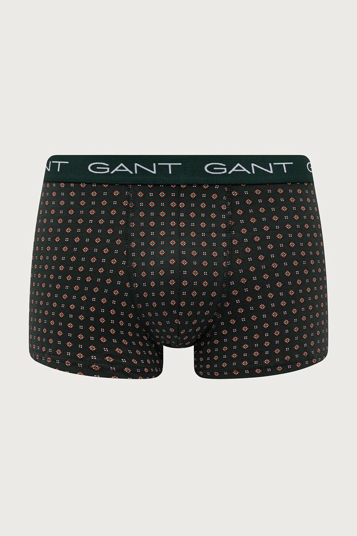 Gant Bokserki męskie bawełniane z elastanem 3-pack 902633053 zielony AW26