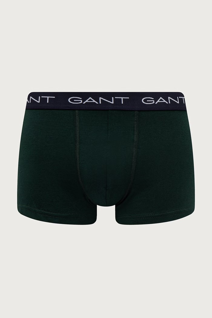 Odzież Gant Bokserki męskie bawełniane z elastanem 3-pack 902633053 zielony