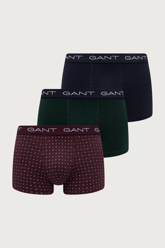 Gant Bokserki męskie bawełniane z elastanem 3-pack bordowy 902633053