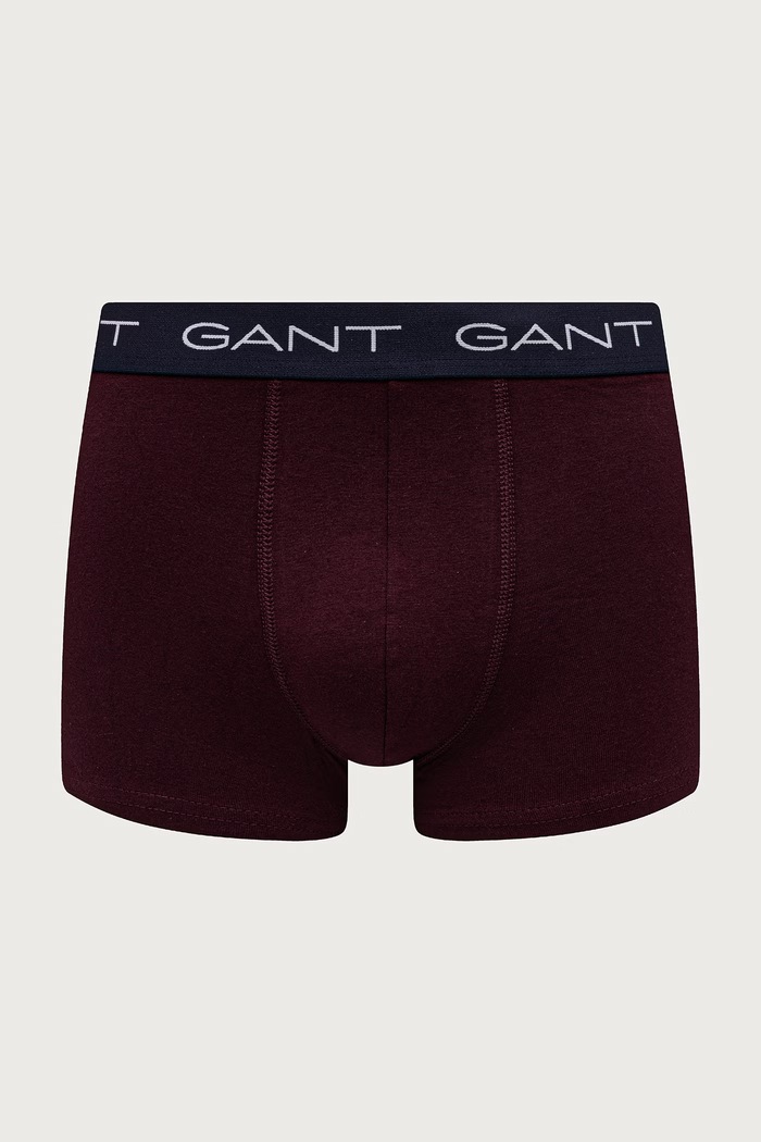 Odzież Gant Bokserki męskie bawełniane z elastanem 3-pack 902633003 bordowy