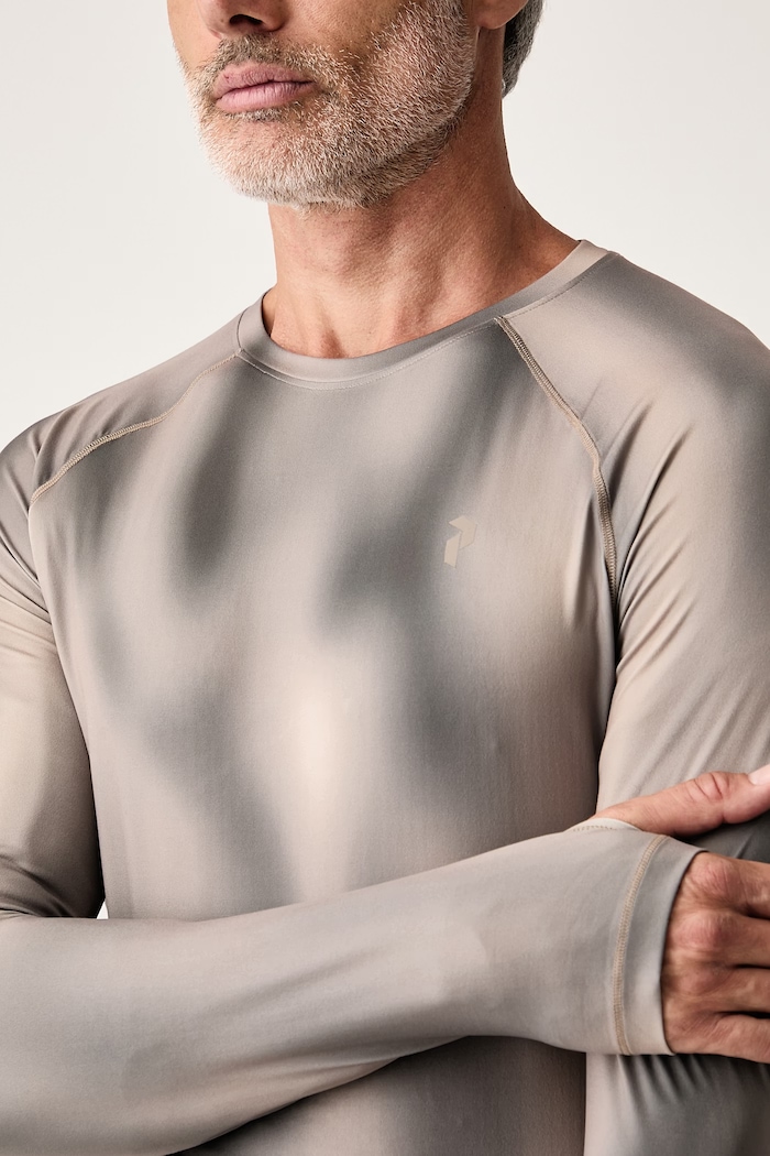 Longsleeve funkcyjny męski Peak Performance G80592020 brązowy