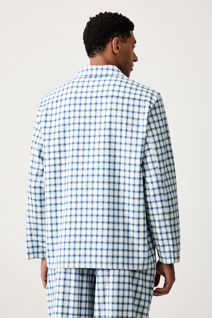 Odzież MM6 Maison Margiela Koszula piżamowa męska bawełniana MJHH50120 niebieski