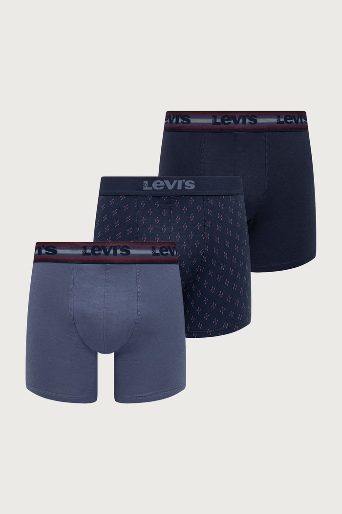 Levi's Bokserice za muškarce od pamuka s elastanom 3-pack mornarsko plava 37149.1439