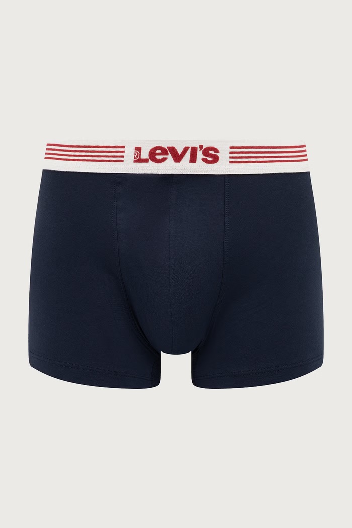 Bokserki męskie bawełniane z elastanem 3-pack Levi's 37149.1438 granatowy