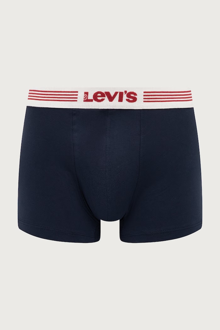 Bokserki męskie bawełniane z elastanem 3-pack Levi's 37149.1438 granatowy