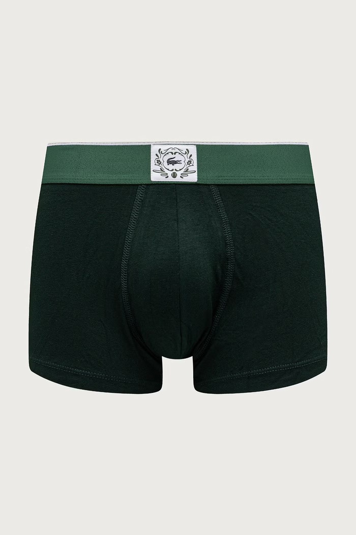 Lacoste Bokserki dopasowane męskie bawełniane z elastanem 3-pack 5H9122 zielony AW26