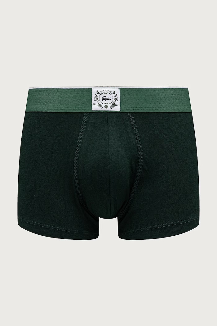Lacoste Bokserki dopasowane męskie bawełniane z elastanem 3-pack 5H9122 zielony AW26