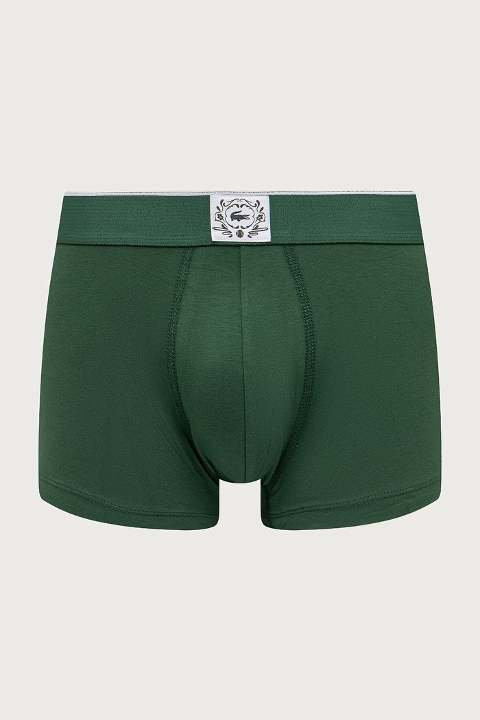 Odzież Lacoste Bokserki dopasowane męskie bawełniane z elastanem 3-pack 5H9122 zielony