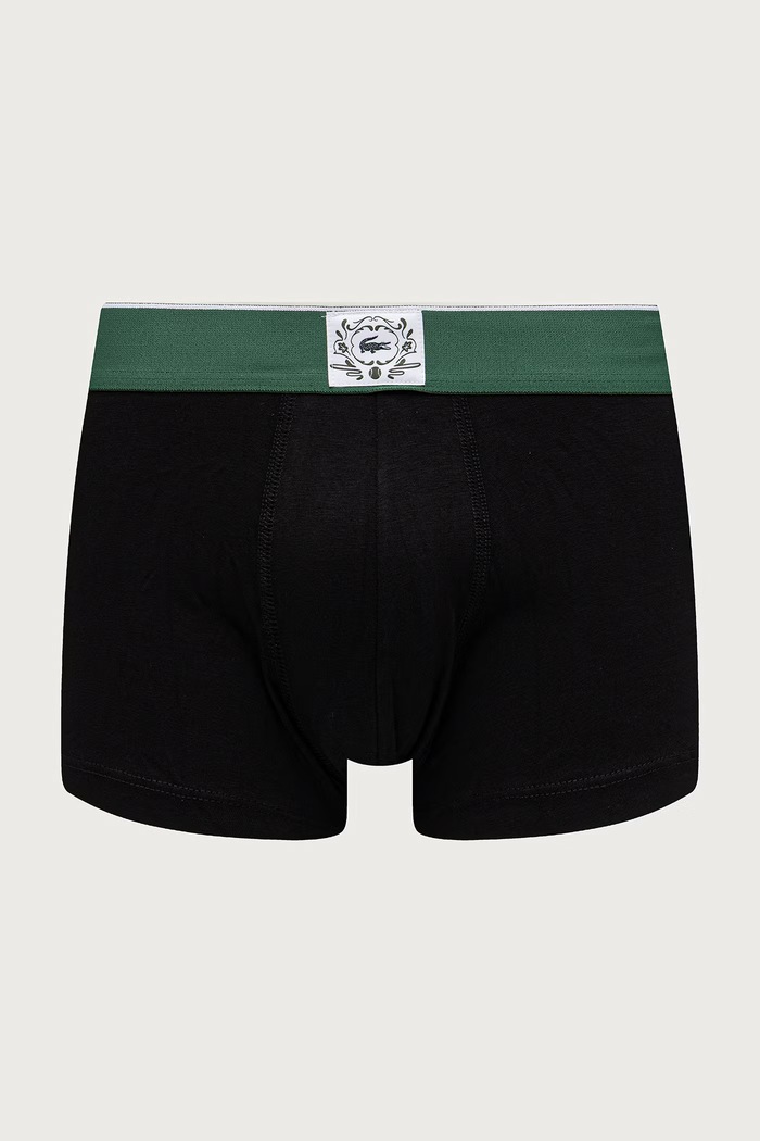 Bokserki dopasowane męskie bawełniane z elastanem 3-pack Lacoste 5H9122 zielony