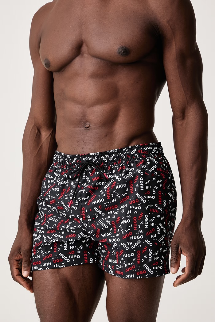 HUGO Szorty kąpielowe męskie RYU_Swim short 50570337 czarny AW26