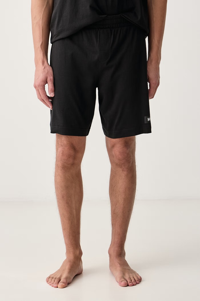 Dvodijelna pidžama za muškarce od pamuka RON SHORT SET HUGO 50578605 crna