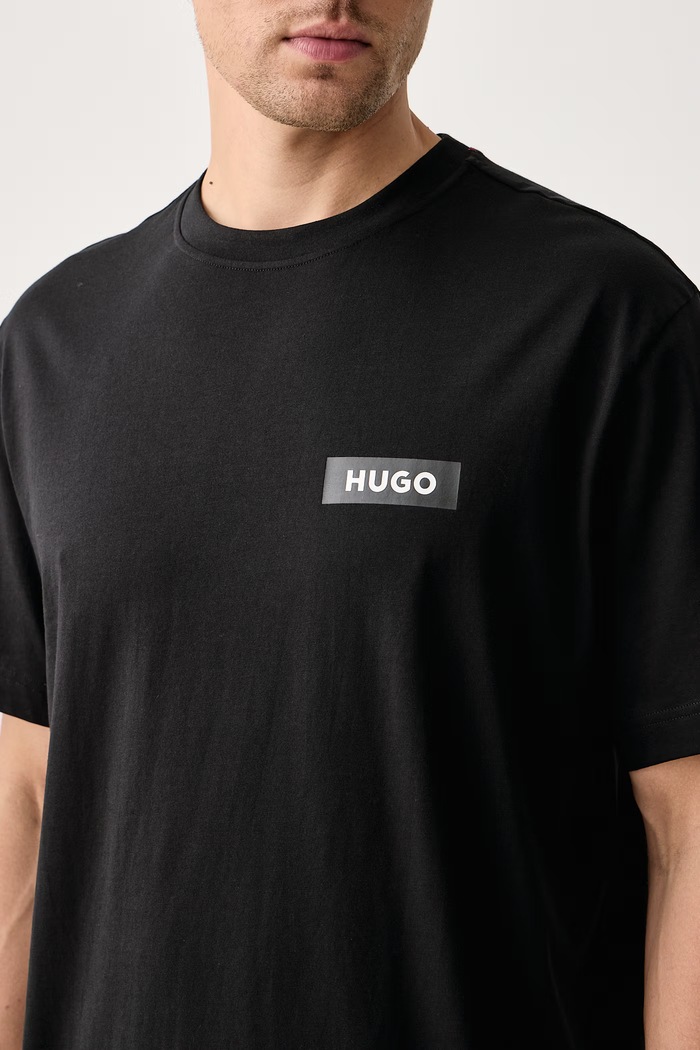 Dvodijelna pidžama za muškarce od pamuka RON SHORT SET HUGO crna 50578605