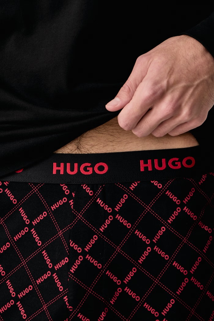 HUGO Dvoudílné pyžamo pánské bavlněné s elastanem ELION LONG SET 50570947