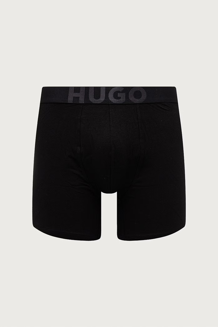 HUGO Boxeri mulați pentru bărbați din bumbac cu elastan BOXERBR TR GIFT VEGA pachet de 3 50570922 negru AW26