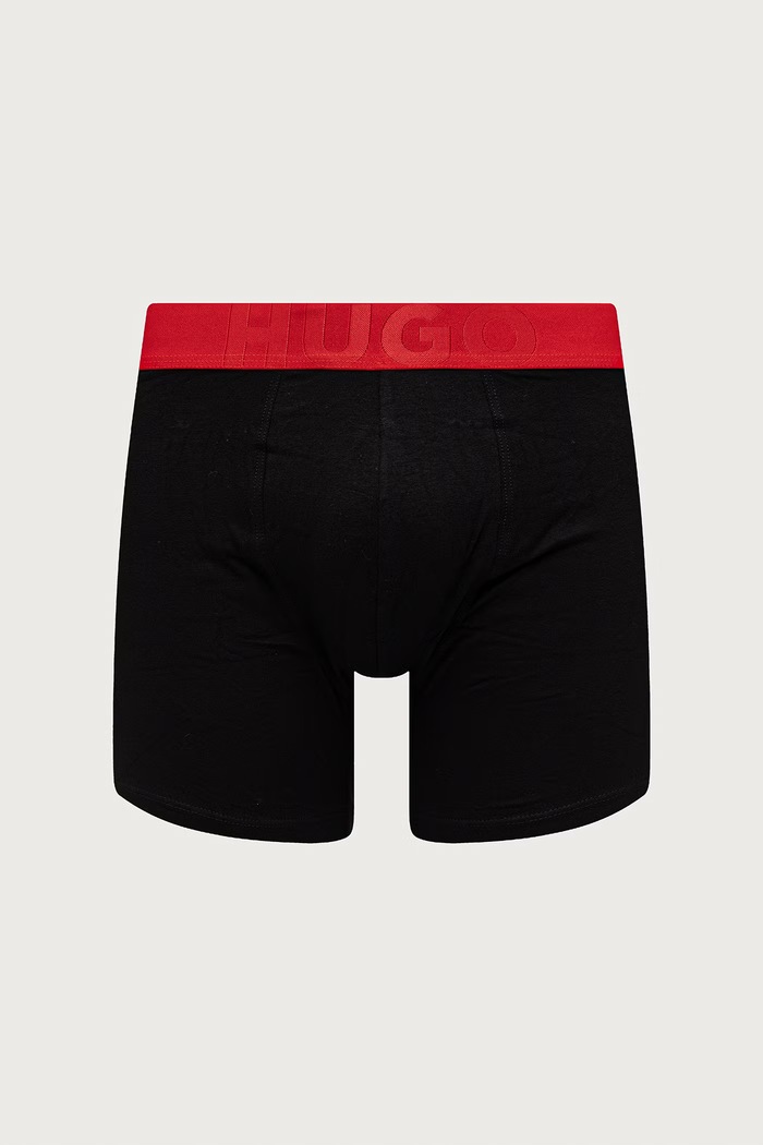 Îmbrăcăminte HUGO Boxeri mulați pentru bărbați din bumbac cu elastan BOXERBR TR GIFT VEGA pachet de 3 50570922 negru