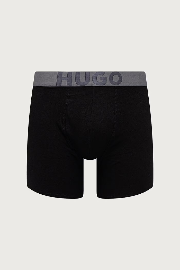 Boxeri mulați pentru bărbați din bumbac cu elastan BOXERBR TR GIFT VEGA pachet de 3 HUGO 50570922 negru
