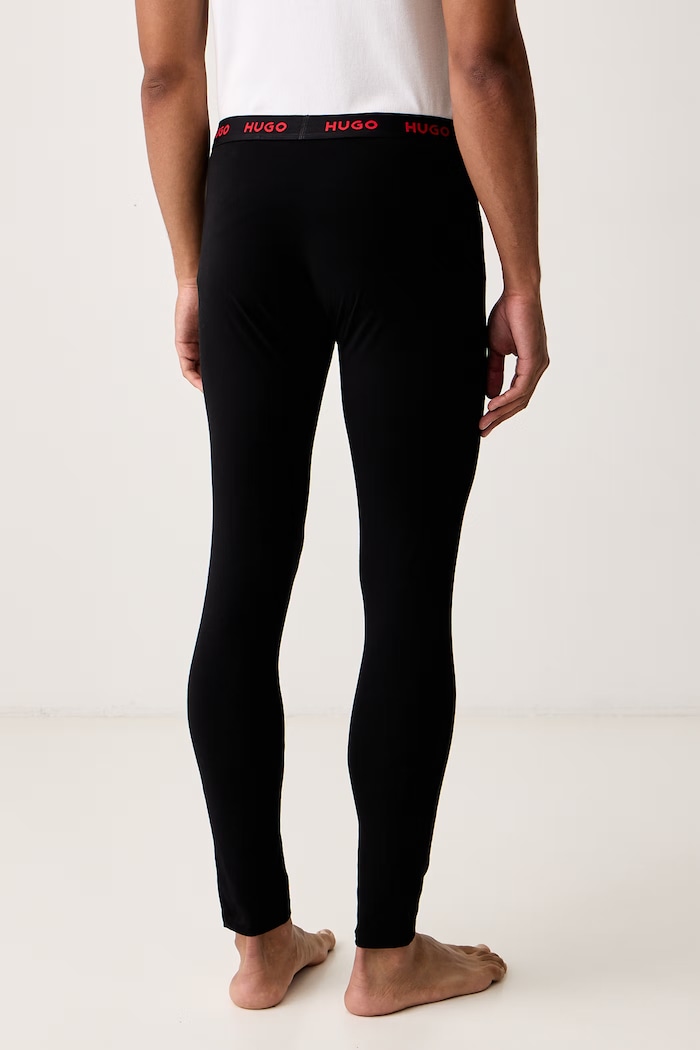 Odjeća HUGO Tajice za muškarce od pamuka s elastanom LONG JOHNNY 50570916 crna