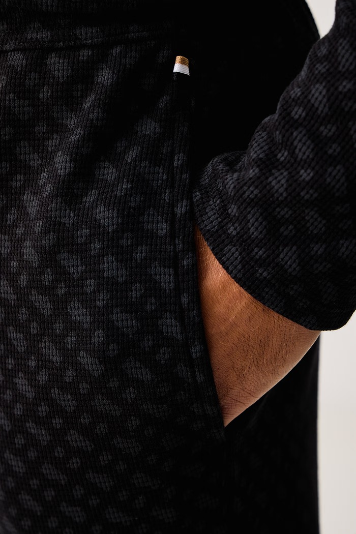 Spodnji del pižame moški z bombažem WaffleAOP Pants BOSS 50571378 črna