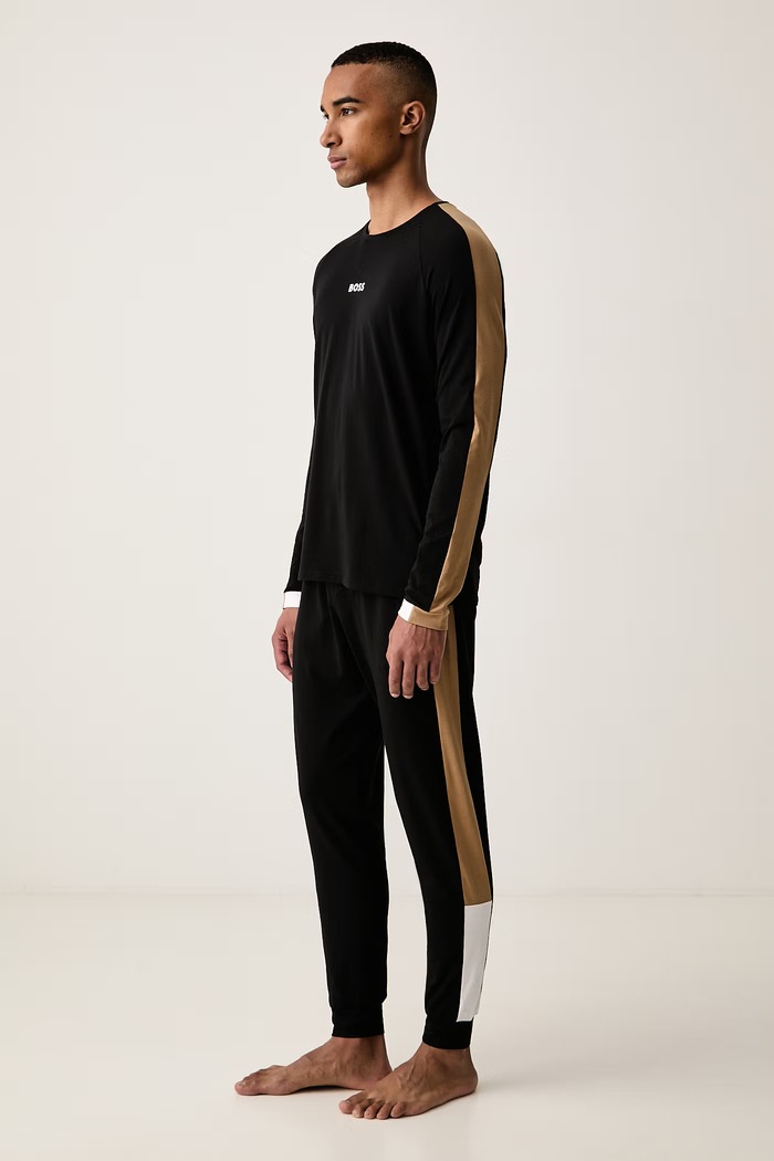 BOSS пижамный лонгслив мужской хлопковый Balance LS-Shirt 50571129 чёрный AW26