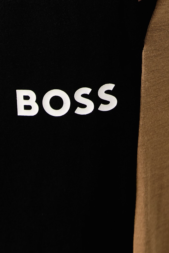BOSS пижамные штаны мужские с хлопком Balance Pants 50571118 чёрный