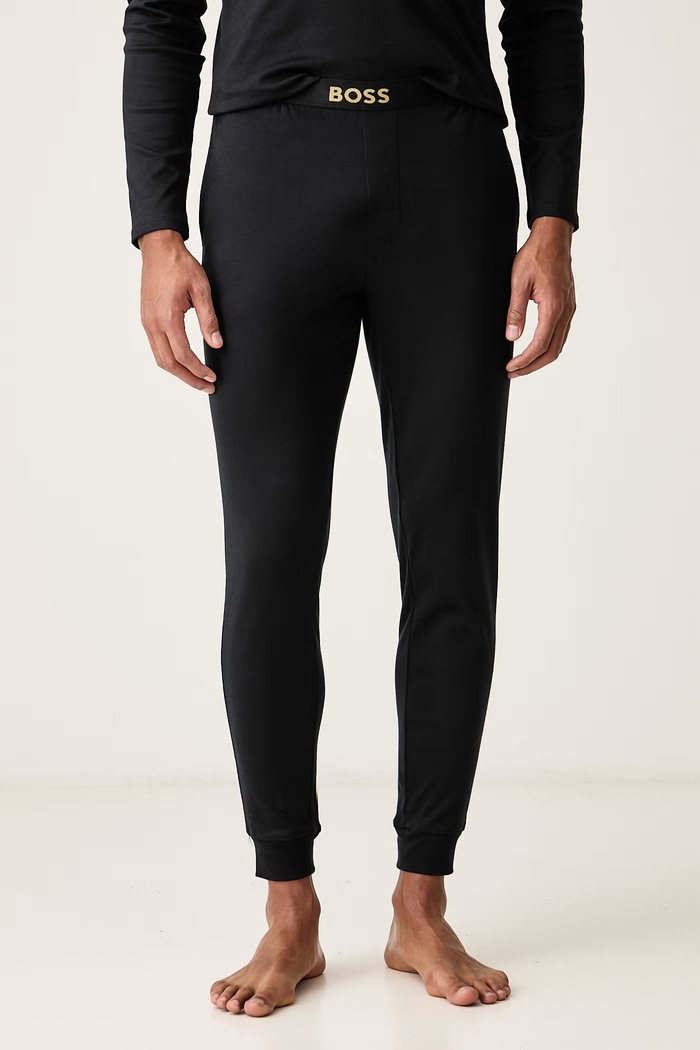 Oblečenie BOSS Pyžamo pánske bavlnené Xmas Long Set 50571089 čierna