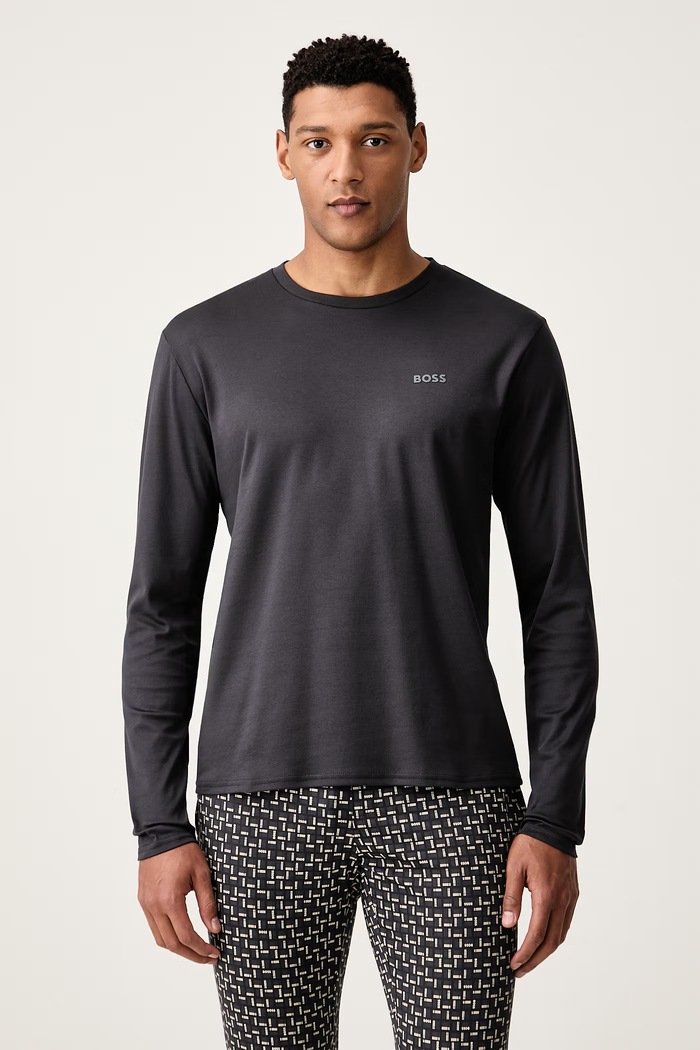 BOSS Dvodijelna pidžama za muškarce Relax Long Set 50570566 siva AW26