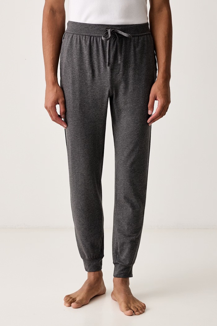 BOSS Donji dio pidžame za muškarce od pamuka s elastanom Unique Pants Cuff CW siva 50570346