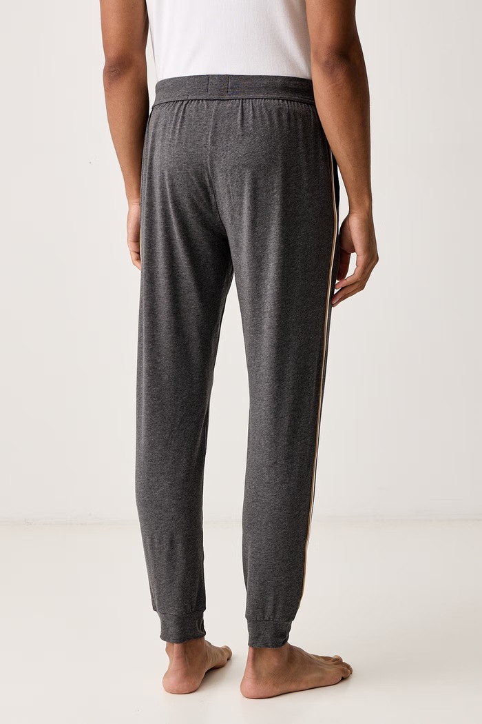 Odjeća BOSS Donji dio pidžame za muškarce od pamuka s elastanom Unique Pants Cuff CW 50570346 siva