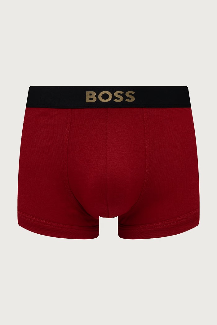 BOSS Přiléhavé boxerky pánské bavlněné Trunk 2P Gold Logo 2-pack 50569247 červená AW26