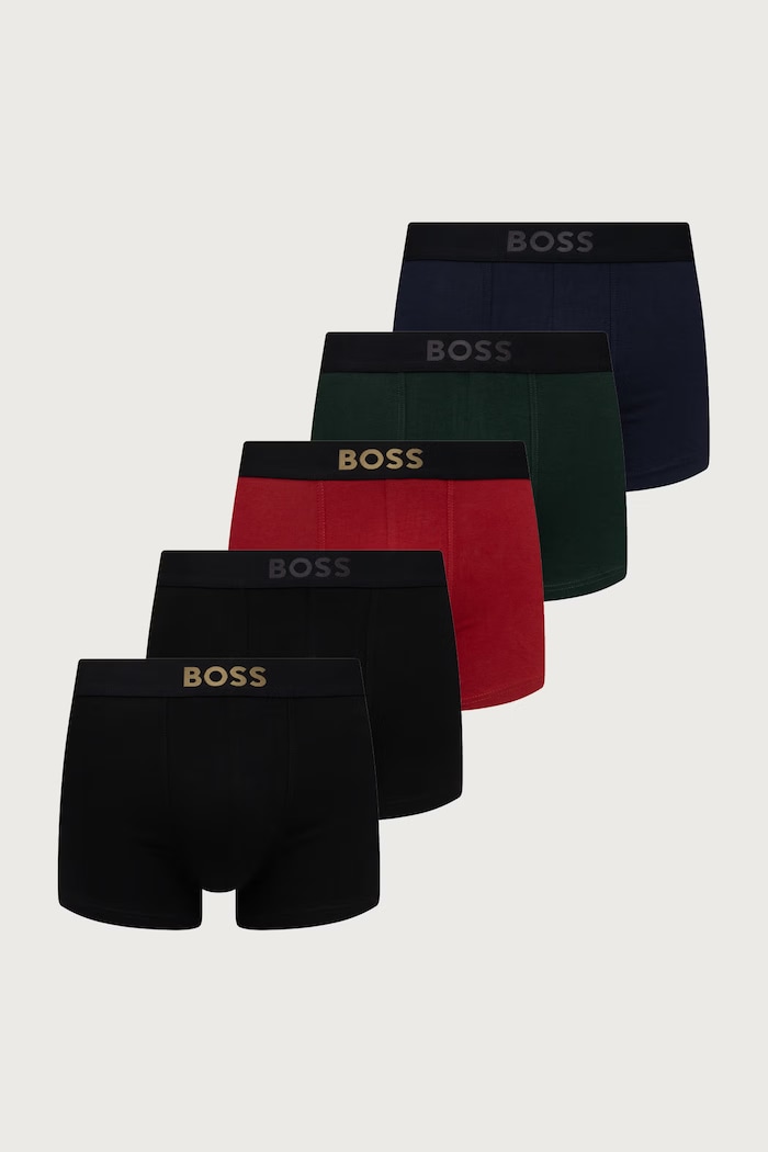 BOSS Bokserki męskie z bawełną Trunk 5P MetalLogo G 5-pack czarny 50569225