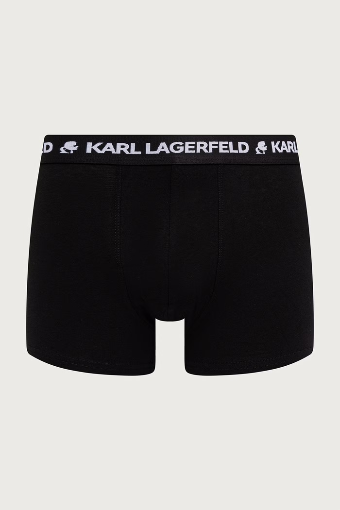 Priliehavé boxerky pánske bavlnené s elastanom 3-pak Karl Lagerfeld B4M47002 čierna