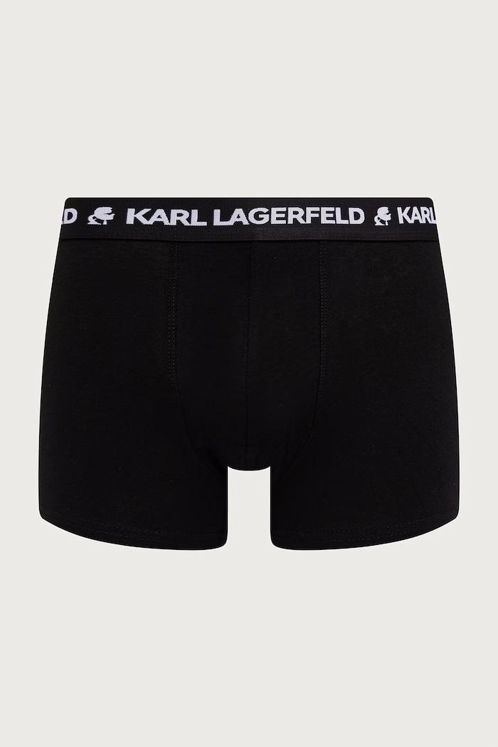 Priliehavé boxerky pánske bavlnené s elastanom 3-pak Karl Lagerfeld B4M47002 čierna