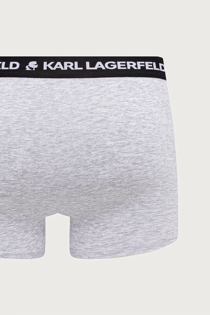 Priliehavé boxerky pánske bavlnené s elastanom 3-pak Karl Lagerfeld čierna B4M47002