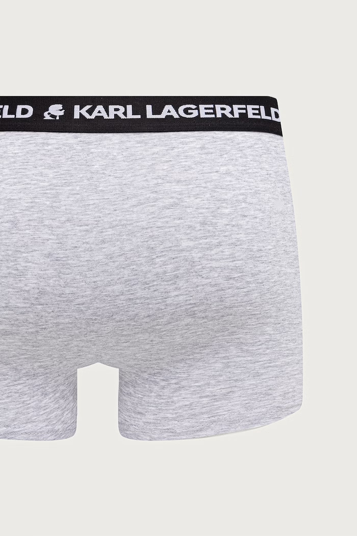 Priliehavé boxerky pánske bavlnené s elastanom 3-pak Karl Lagerfeld čierna B4M47002