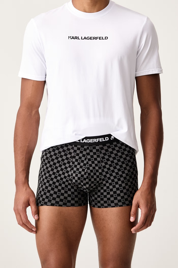 Karl Lagerfeld Pyžamo pánske s bavlnou B4M45007 biela AW26