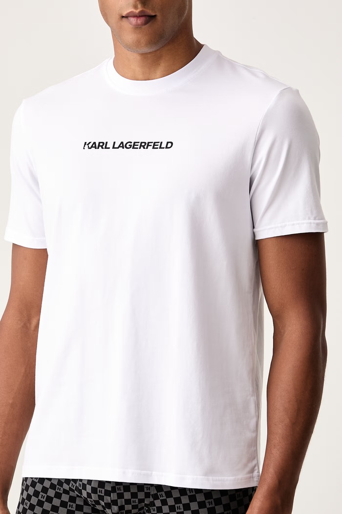 Pyžamo pánske s bavlnou Karl Lagerfeld B4M45007 biela