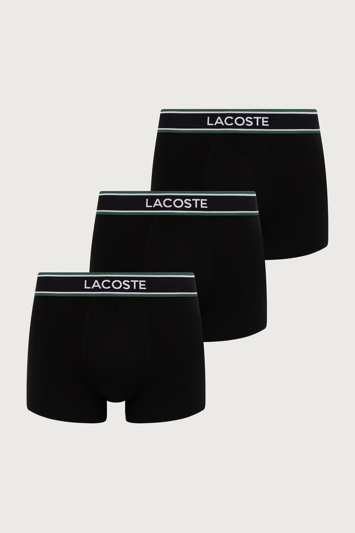 Lacoste přiléhavé boxerky pánské s bavlnou 3-pack černá 5H0926