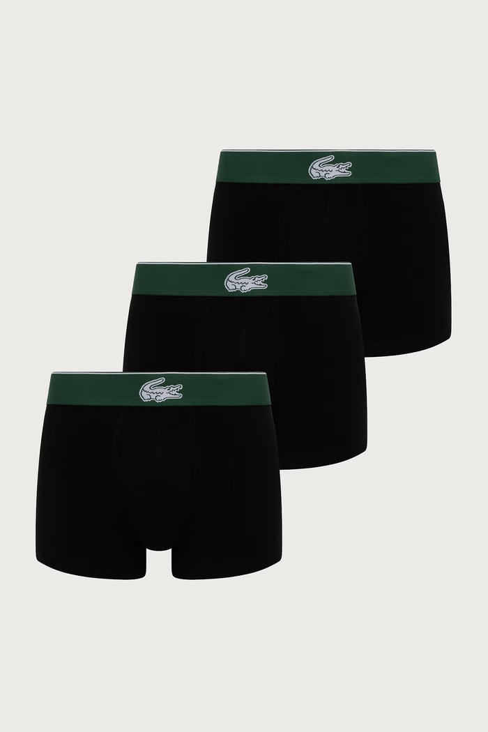 Lacoste bokserki dopasowane męskie bawełniane z elastanem 3-pack czarny 5H0925