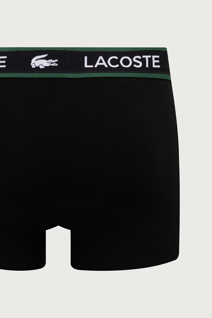 Odzież Lacoste Bokserki męskie bawełniane z elastanem 3-pack 5H0923 czarny
