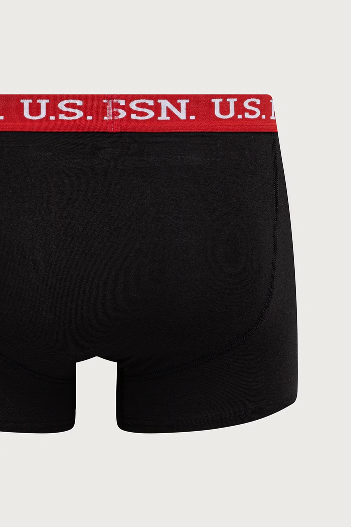 U.S. Polo Assn. bokserki dopasowane męskie z bawełną CONTRAST BRAND WAISTBAND 3-pack MUP4751 czarny