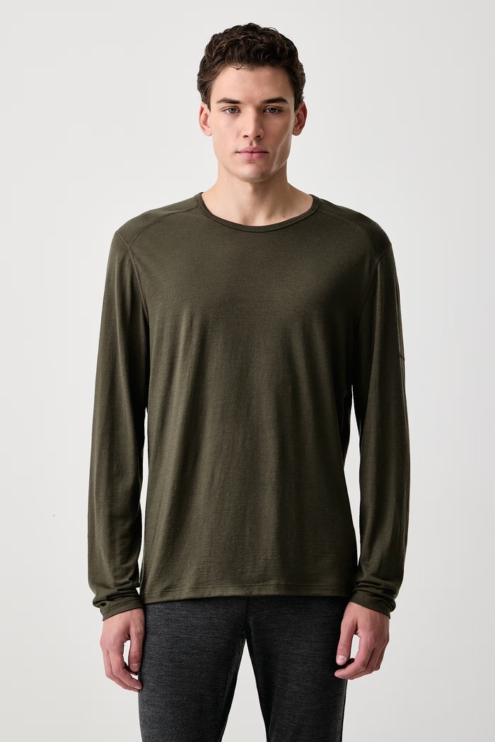 Icebreaker Longsleeve termoaktywny męski z wełny merino 200 Oasis zielony IB1043650L11