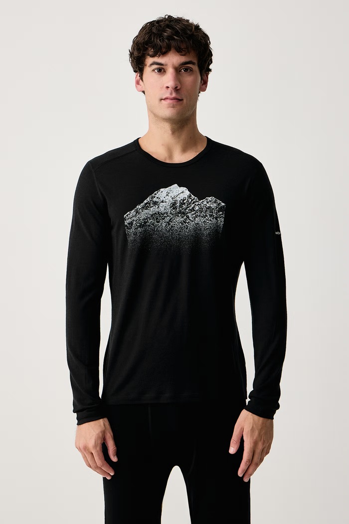 Icebreaker Longsleeve termoaktywny męski z wełny merino Merino 200 Oasis czarny IB0A57IV0011