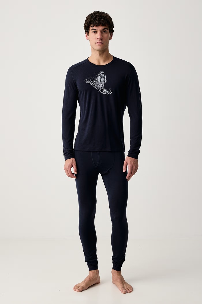 Icebreaker Longsleeve termoaktywny męski z wełny merino Merino 200 Oasis IB0A57IU4011 granatowy AW26
