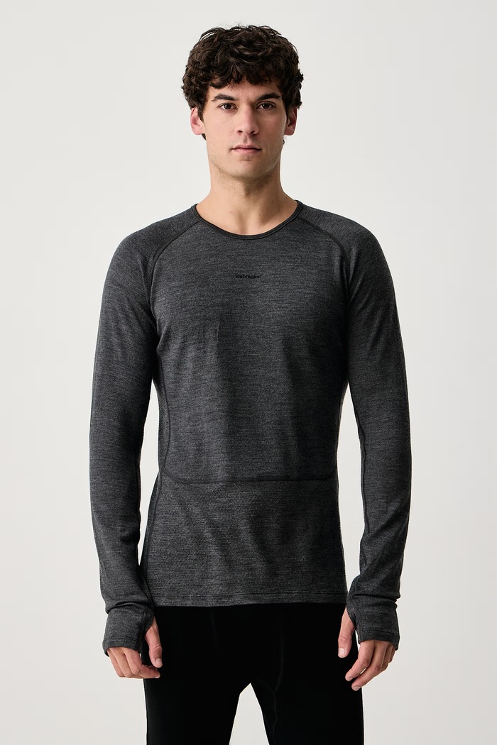 Icebreaker Longsleeve termoaktywny męski wełniany Merino ZoneKnit 260 szary IB0A57CI0111