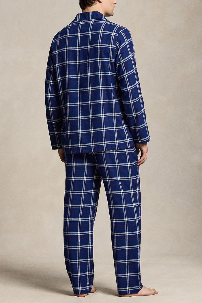 Polo Ralph Lauren Piżama dwuczęściowa męska bawełniana 714754038 granatowy AW26